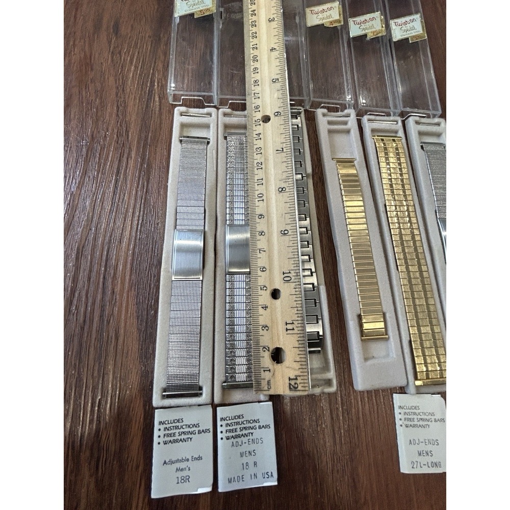 Vintage Speidel Men's Watch Bands Gold And Silver Tone Twist-On NOS - Picture 9 of 10